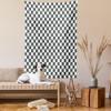 Ambesonne Checkered Tapestry Twin Size, Monochrome Composition Classical Chessboard Inspired Abstract Tile Print, Wall Hanging Bedspread Bed Cover Wall Decor, 68" X 88", Grey White view 2