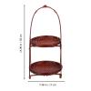 Round Woven Storage Basket Two-tiered Design for Fruits Snacks and Pastries Handwoven Natural Material Detachable Handle for Kitchen Organization and Serving view 2