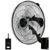 Simple Deluxe 18 Inch Household Commercial Wall Mount Fan 90 Degree Horizontal Oscillation, 5 Speed Settings 1 Pack,Black view 1