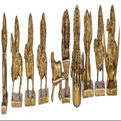 AONA Brass Chota Navagraha Set - Brass Idol Height 3 Inch
