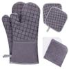 6pc Insulated Oven Mitts Set Heat Resistant Cooking Gloves Fingers for Kitchen Baking Mittens view 1