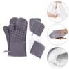 6pc Insulated Oven Mitts Set Heat Resistant Cooking Gloves Fingers for Kitchen Baking Mittens view 2