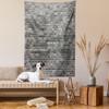 Ambesonne Grey and White Tapestry Queen Size, Modern Brick Wall Tiles Urban Construction Architecture Building Town Art Picture, Wall Hanging Bedspread Bed Cover Wall Decor, 88" X 88", Grey view 2