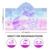 Bonsai Tree Mermaid Kids Beach Towel with Hood, Mermaid Tail Microfiber Hooded Poncho Towel for Girls 30x50, Mermaid Scales Pink Soft Absorbent Bath Towels Bathrobe for Swin Pool view 2