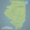Illinois State Parks Checklist Map 18x24 Poster (Natural Earth) view 1