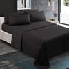 4 PC Bed Sheet Set 100% Organic Cotton 600 Thread Counts Black-King Size Premium Bedding Set, Single Ply Long-Staple Yarns, Sateen Weave, Fits Elasticized Mattress Upto 16'' Deep Pocket view 1