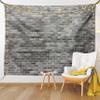 Ambesonne Grey and White Tapestry King Size, Modern Brick Wall Tiles Urban Construction Architecture Building Town Art Picture, Wall Hanging Bedspread Bed Cover Wall Decor, 104" X 88", Grey view 1