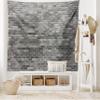 Ambesonne Grey and White Tapestry King Size, Modern Brick Wall Tiles Urban Construction Architecture Building Town Art Picture, Wall Hanging Bedspread Bed Cover Wall Decor, 104" X 88", Grey view 2