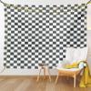 Ambesonne Checkered Tapestry King Size, Monochrome Composition Classical Chessboard Inspired Abstract Tile Print, Wall Hanging Bedspread Bed Cover Wall Decor, 104" X 88", Grey White view 1