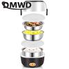 110V Mini Electric Rice Cooker Stainless Steel 2/3 Layers Steamer Portable Meal Thermal Heating Lunch Box Food Container Warmer (3 layers) view 4