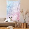 Ambesonne Marble Print Tapestry Queen Size, Pastel Toned Cloudy Crack Lines Stained Antique Shabby Design, Wall Hanging Bedspread Bed Cover Wall Decor, 88" X 88", Pink view 2