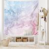 Ambesonne Marble Print Tapestry King Size, Pastel Toned Cloudy Crack Lines Stained Antique Shabby Design, Wall Hanging Bedspread Bed Cover Wall Decor, 104" X 88", Pink view 2
