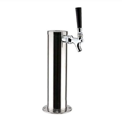 3 Inches Single-Head Draft Beer Tower, Durable Mirror-Polished Stainless Steel Beer Tower With One Taps, Suitable For Home Bars, Bars And Cafes, Silver (Single-Head)