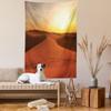 Ambesonne Desert Tapestry Queen Size, Footprints on Sand Dunes at Sunrise Hot Dubai Landscape Travel Destination, Wall Hanging Bedspread Bed Cover Wall Decor, 88" X 88", Dark Orange Yellow view 2