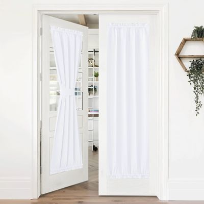 NICETOWN Pure White Curtain Panel for Door - Thermal Insulated 50% Sunlight Blocking Short French/Sliding/Patio Door Blind Drapery for Privacy (1 Piece, W36 x L72-Inch)