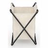 Furniture of America Hargris Fabric and Metal Laundry Hamper in Sand Black view 3