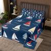 Feelyou Sailboat Coverlet Nautical Decor Bedspread Sea Adventure Quilt Set for Kids Boys Girls Children Teens Summer Holiday Bedroom Decor Ocean Marine Themed Quilted Bedroom Collection Twin Size view 1