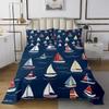 Feelyou Sailboat Coverlet Nautical Decor Bedspread Sea Adventure Quilt Set for Kids Boys Girls Children Teens Summer Holiday Bedroom Decor Ocean Marine Themed Quilted Bedroom Collection Twin Size view 2