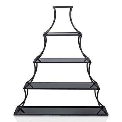 Furniture of America Kladden Industrial Metal 5-Shelf Bookcase in Sand Black
