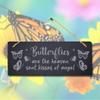 Stukk Advice from Butterfly Garden Bees Symbol of Transformation Laser Hanging Sign (The Heaven Kisses), Natural Engraved Slate Stone Plaque, 30x12cm (Large) view 1