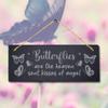 Stukk Advice from Butterfly Garden Bees Symbol of Transformation Laser Hanging Sign (The Heaven Kisses), Natural Engraved Slate Stone Plaque, 30x12cm (Large) view 2