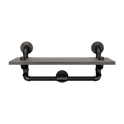 Furniture of America Gren Industrial Metal Floating Shelf in Gray and Black