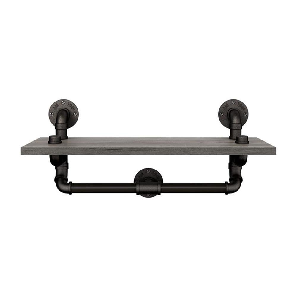 Furniture of America Gren Industrial Metal Floating Shelf in Gray and Black