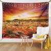Ambesonne Desert Tapestry King Size, Sunset over Central Australian Landscape Dreamy Dramatic Sky Scenic Nature, Wall Hanging Bedspread Bed Cover Wall Decor, 104" X 88", Orange Yellow Coral view 1