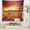 Ambesonne Desert Tapestry King Size, Sunset over Central Australian Landscape Dreamy Dramatic Sky Scenic Nature, Wall Hanging Bedspread Bed Cover Wall Decor, 104" X 88", Orange Yellow Coral view 2