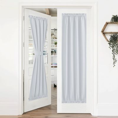 NICETOWN Room Darkening Curtain Panel for Door - Sidelight Sliding Door Drapes Thermal Insulated and Privacy Assured (1 PC, 36" Wide x 72" Long, Greyish White)