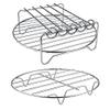 GQZ Air Fryer Rack XL Air Fryer Accessories Set of 2, Double Layer Rack with Skewer, Stackable Metal Holder view 1