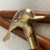 Vimal Nautical Golden & Brown Brass Dolphin Shape Handle with Wooden Walking Stick Cane 36 to 37" INCH Approx view 1
