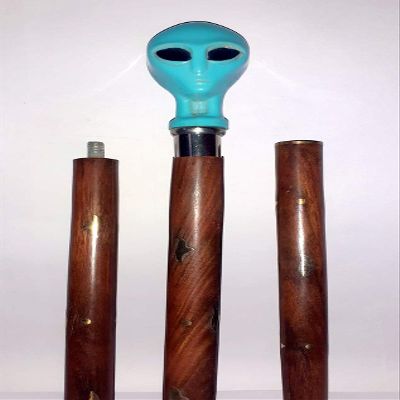 Vimal Nautical 36 Wooden Walking Stick, Victoria Golf Handle VIP Wolf Resin Handle Walking Stick Wood Walking Cane Ring Design for Men and Women