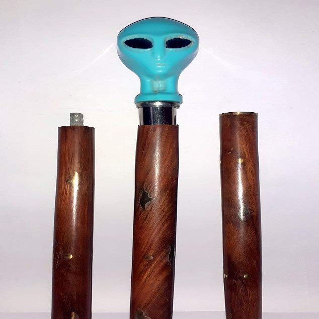 Vimal Nautical 36 Wooden Walking Stick, Victoria Golf Handle VIP Wolf Resin Handle Walking Stick Wood Walking Cane Ring Design for Men and Women