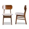 Baxton Studio Euclid Dining Chair Set Grey Fabric Upholstered and Walnut Brown Finished Wood 2-Piece Dining Chair Set view 3