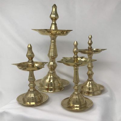 Celebrate Festival Inc Pure Brass Traditional Brass Oil Lamp (Kerla Lamp) - 14,16, 20, 22, 24 & 28" Tall (1, No 16-16.5 inch)