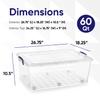 Superio Storage Bins with Lids, Clear Plastic Containers for Organizing, Stackable Totes, BPA Free, Odor Free, Organizer Boxes for Home, and Dorm (2 Pack, 60 Quart) view 2