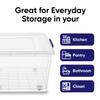Superio Storage Bins with Lids, Clear Plastic Containers for Organizing, Stackable Totes, BPA Free, Odor Free, Organizer Boxes for Home, and Dorm (2 Pack, 60 Quart) view 3