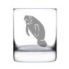 Bevvee Manatee Whiskey Rocks Glass - Fun Funny Ocean Animals Themed Decor and Gifts for Sea Creature Lovers - 10.25 Oz view 1