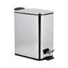 Simplify Rectangular 5 Liter Garbage Soft Close Lid in Stainless Steel Slim Step Pedal Trash Bin, Silver (10059-SS) view 1
