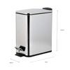 Simplify Rectangular 5 Liter Garbage Soft Close Lid in Stainless Steel Slim Step Pedal Trash Bin, Silver (10059-SS) view 4