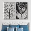 SIGNWIN Framed Wall Art Print Set Black & White Grayscale Tree & Plants Nature Wilderness Illustrations Modern Art Rustic Relax/Calm Multicolor for Living Room, Bedroom, Office - 24"x36"x2 White view 2
