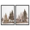 SIGNWIN 2 Piece Framed Canvas Wall Art Nordic Style Abstract Trees Canvas Prints Home Artwork Decoration for Living Room,Bedroom - 24"x36"x2 Panels view 1