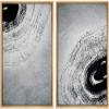 SIGNWIN 2 Piece Framed Canvas Wall Art Black and White Flowers Canvas Prints Home Artwork Decoration for Living Room,Bedroom - 24"x36"x2 Panels view 1