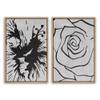 SIGNWIN 2 Piece Framed Canvas Wall Art Black and White Flowers Canvas Prints Home Artwork Decoration for Living Room,Bedroom - 24"x36"x2 Panels view 1