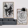 SIGNWIN 2 Piece Framed Canvas Wall Art Black and White Flowers Canvas Prints Home Artwork Decoration for Living Room,Bedroom - 24"x36"x2 Panels view 3