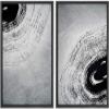 SIGNWIN 2 Piece Framed Canvas Wall Art Black and White Flowers Canvas Prints Home Artwork Decoration for Living Room,Bedroom - 24"x36"x2 Panels view 1