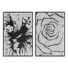 SIGNWIN 2 Piece Framed Canvas Wall Art Black and White Flowers Canvas Prints Home Artwork Decoration for Living Room,Bedroom - 24"x36"x2 Panels view 1