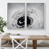 SIGNWIN 2 Piece Framed Canvas Wall Art Black and White Flowers Canvas Prints Home Artwork Decoration for Living Room,Bedroom - 24"x36"x2 Panels view 3