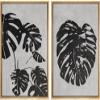 SIGNWIN Framed Wall Art Print Set Black & White Grayscale Monstera Leaves Nature Wilderness Illustrations Modern Art Rustic Relax/Calm Multicolor for Living Room, Bedroom, Office - 24"x36"x2 Natural view 1